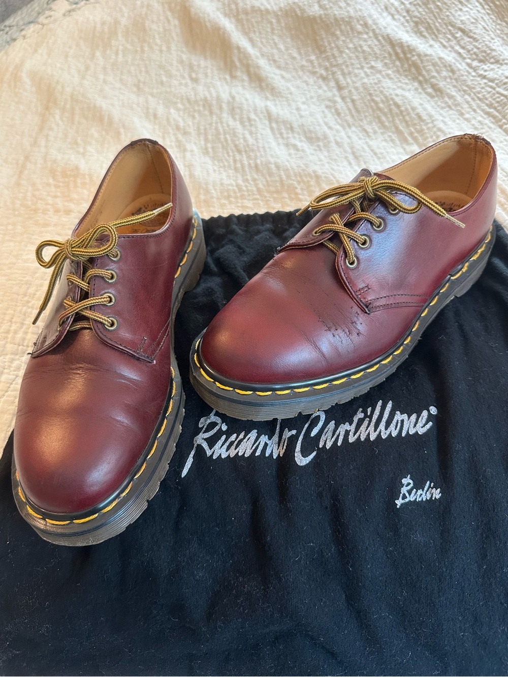 Original Dr. Martens. Made in England. Air Cushion Soles. Burgundy. Size 7 US